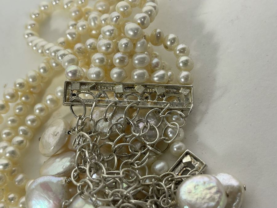 Barse Sterling Silver Pearl Bracelet 56.5g [Photo 10]