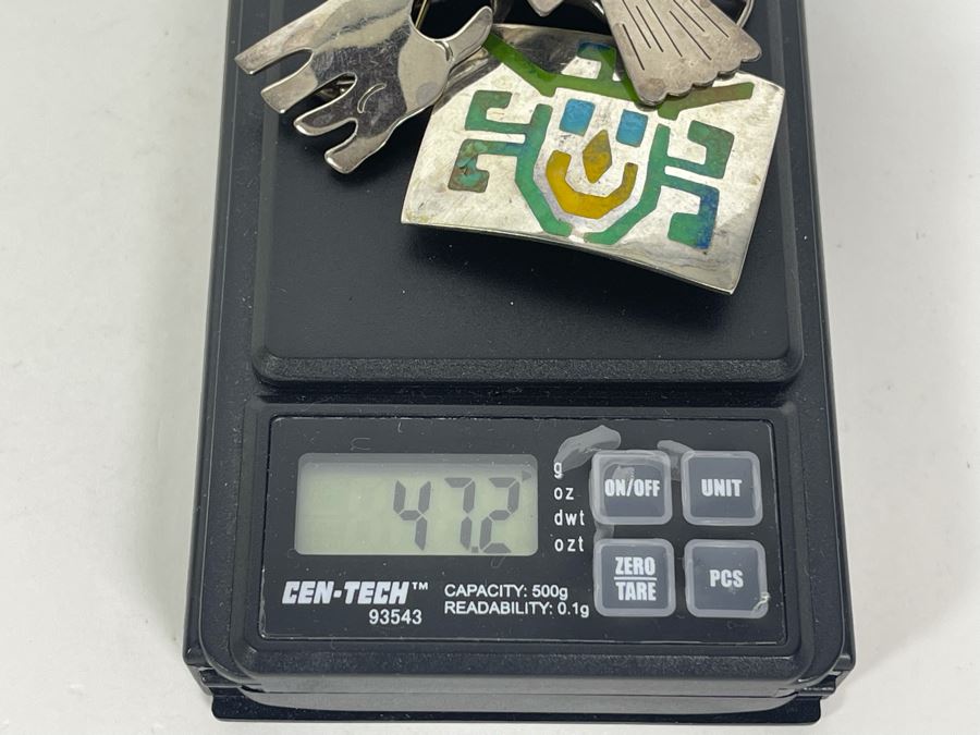 Collection Of Sterling Silver Brooches Pins 47.2g [Photo 13]