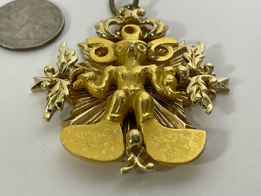 Signed Nettie Rosenstein Costume Jewelry Pendant 2.25W X 2.5H [Photo 6]