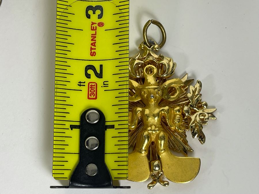 Signed Nettie Rosenstein Costume Jewelry Pendant 2.25W X 2.5H [Photo 11]