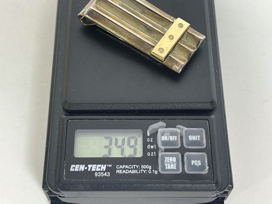 Sterling Silver And 14K Gold Money Clip 34.9g (Money Not Included :)) [Photo 9]