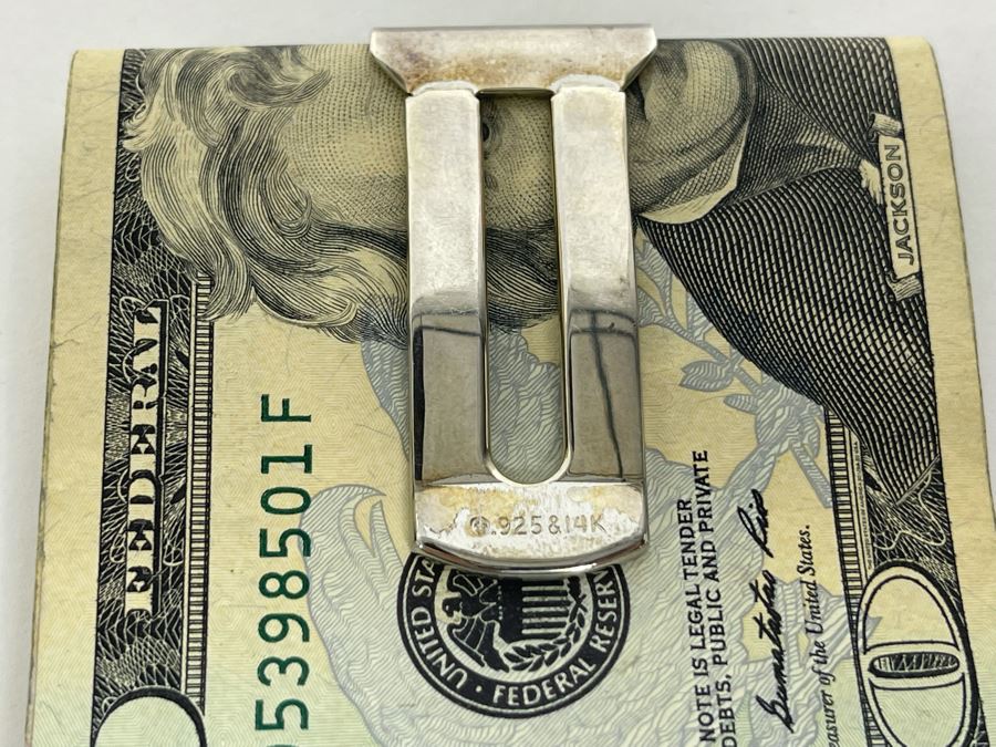Sterling Silver And 14K Gold Money Clip 34.9g (Money Not Included :)) [Photo 5]