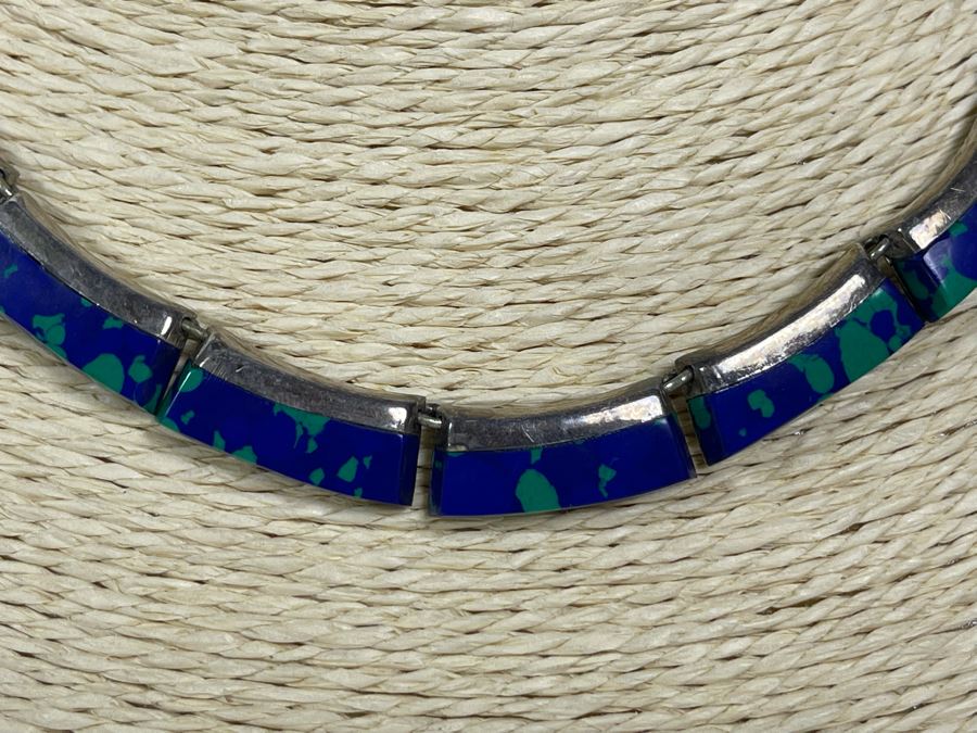 Sterling Silver Turquoise 16' Necklace From Taxco Mexico [Photo 5]