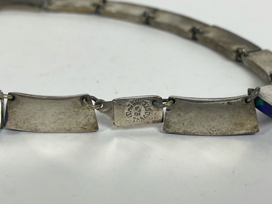 Sterling Silver Turquoise 16' Necklace From Taxco Mexico [Photo 7]