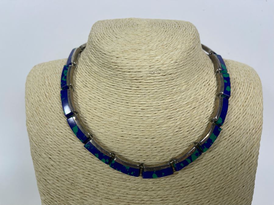 Sterling Silver Turquoise 16' Necklace From Taxco Mexico [Photo 2]