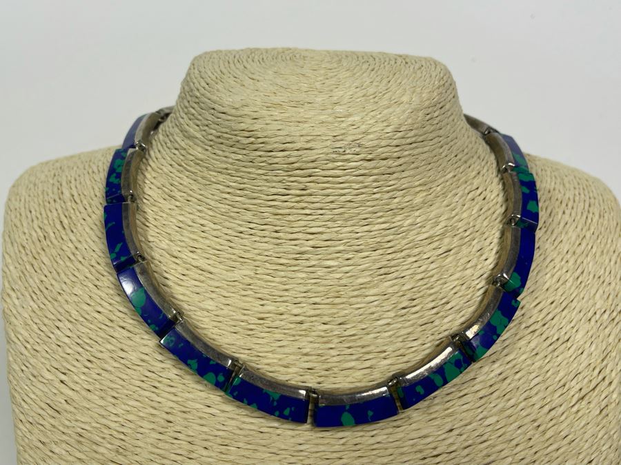 Sterling Silver Turquoise 16' Necklace From Taxco Mexico [Photo 4]