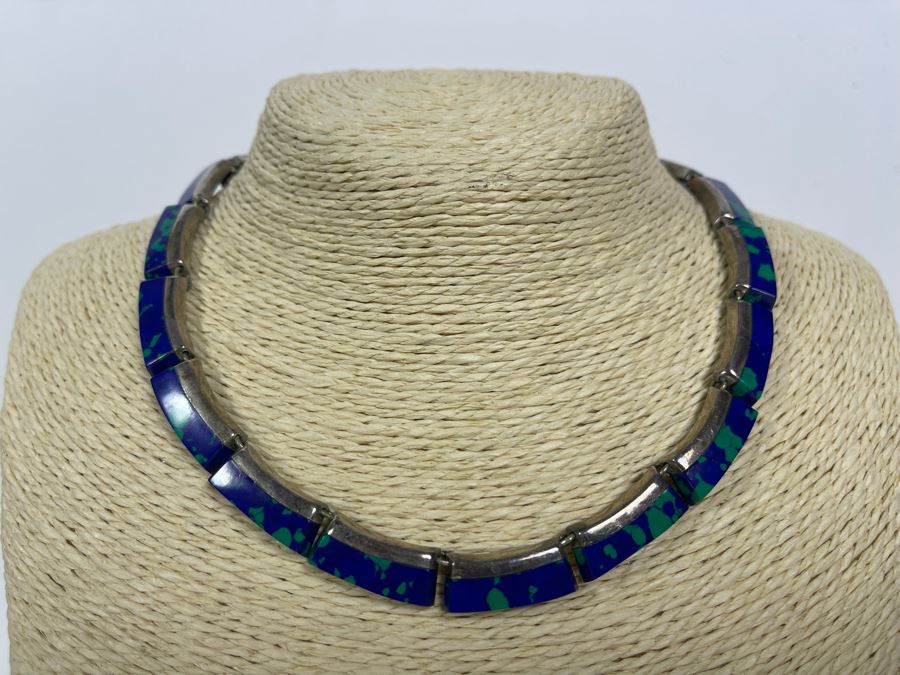 Sterling Silver Turquoise 16' Necklace From Taxco Mexico [Photo 1]