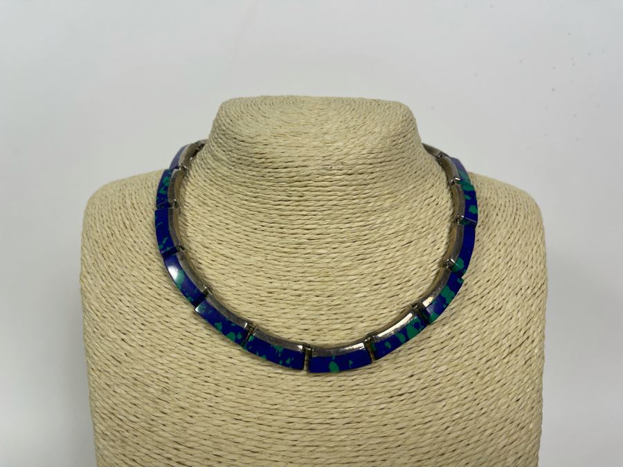 Sterling Silver Turquoise 16' Necklace From Taxco Mexico [Photo 3]