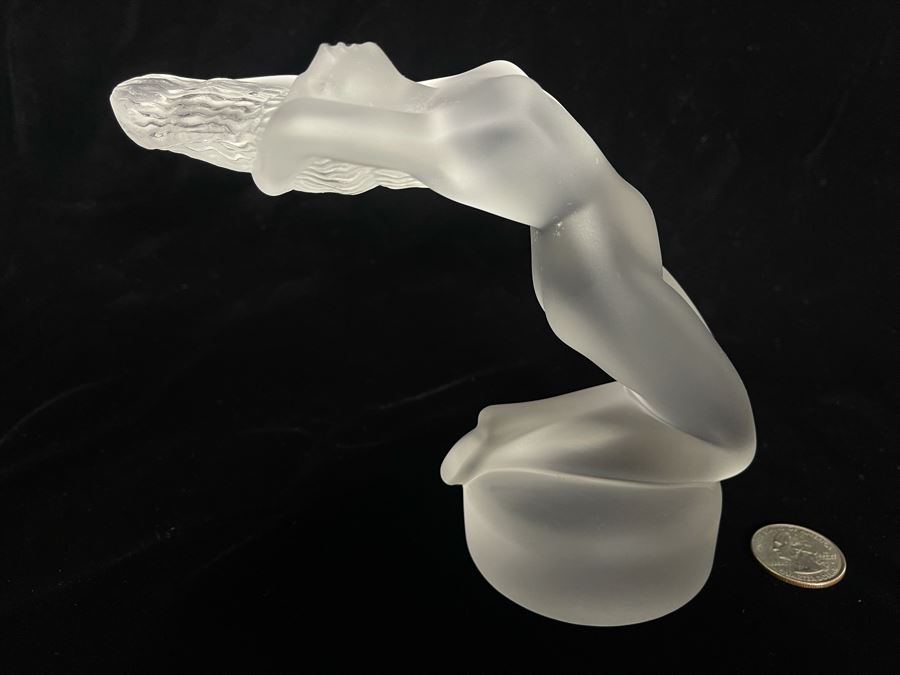 Signed Lalique France Crystal Nude Sculpture 6W X 3D X 5H [Photo 8]