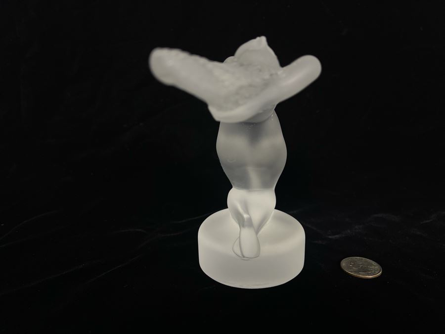 Signed Lalique France Crystal Nude Sculpture 6W X 3D X 5H [Photo 9]