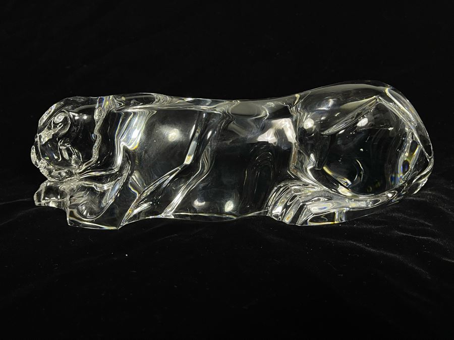 Signed Baccarat Crystal Panther Sculpture 10.5W X 3D X 3H (See Second Photo For Several Scratches) [Photo 10]