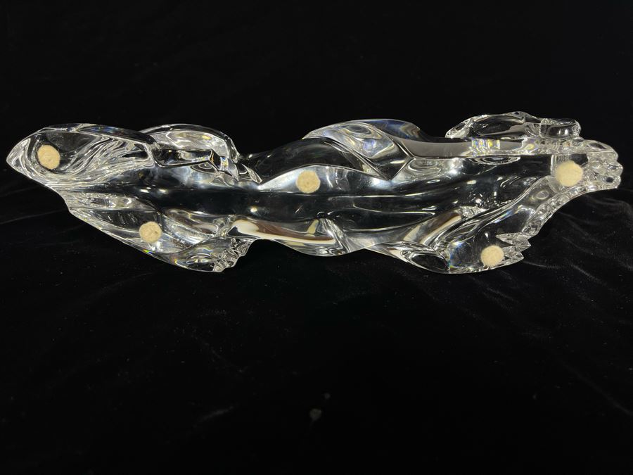 Signed Baccarat Crystal Panther Sculpture 10.5W X 3D X 3H (See Second Photo For Several Scratches) [Photo 13]