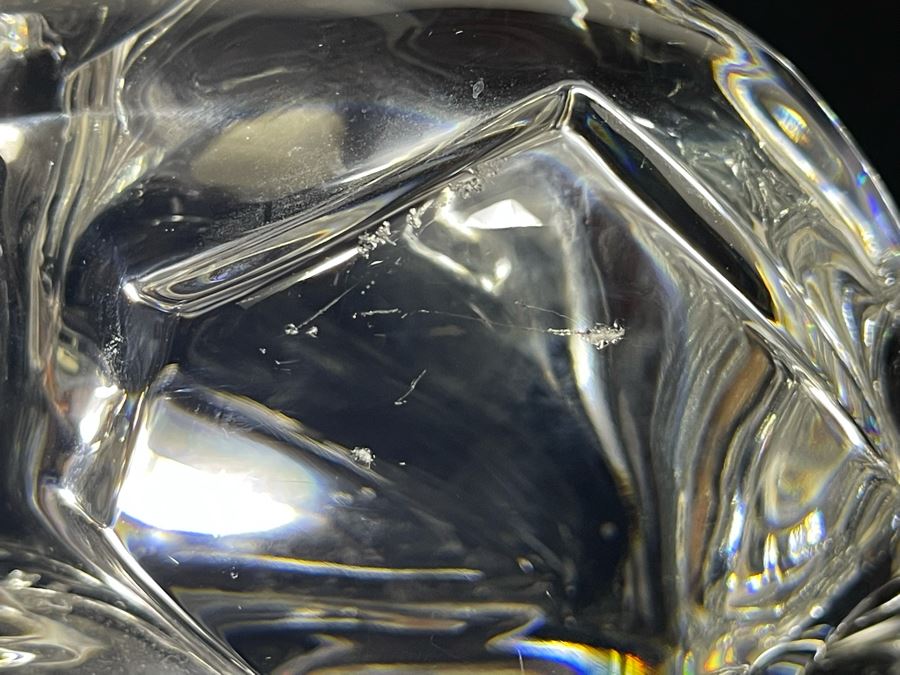 Signed Baccarat Crystal Panther Sculpture 10.5W X 3D X 3H (See Second Photo For Several Scratches) [Photo 2]