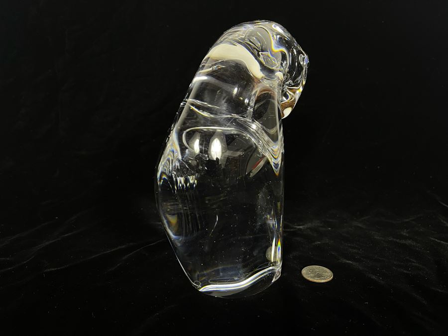 Signed Daum France Crytal Cat Sculpture 8H X 7.5W [Photo 3]