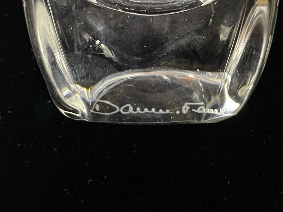 Signed Pair Of Daum France Crystal Owl Sculptures Apx 5.5H [Photo 8]