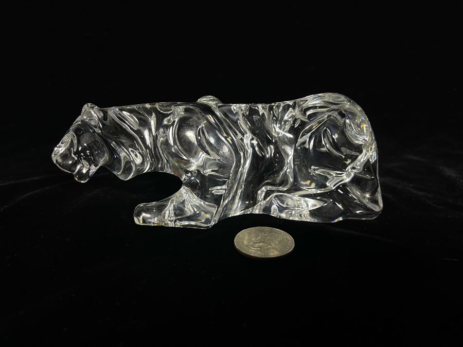 Signed Baccarat France Crystal Tiger 6W X 1.75D X 2H [Photo 2]