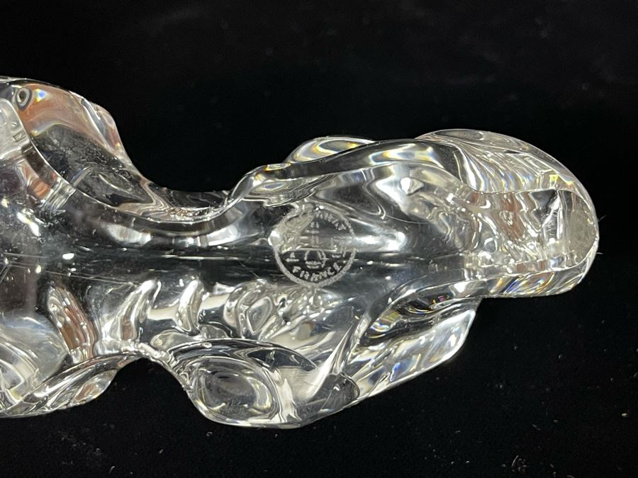 Signed Baccarat France Crystal Tiger 6W X 1.75D X 2H [Photo 8]