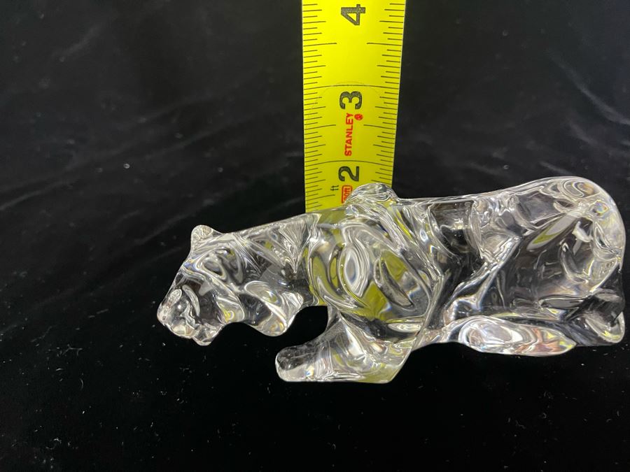 Signed Baccarat France Crystal Tiger 6W X 1.75D X 2H [Photo 11]
