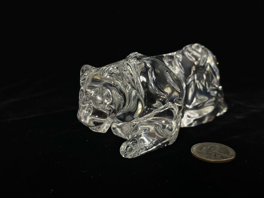 Signed Baccarat France Crystal Tiger 6W X 1.75D X 2H [Photo 5]