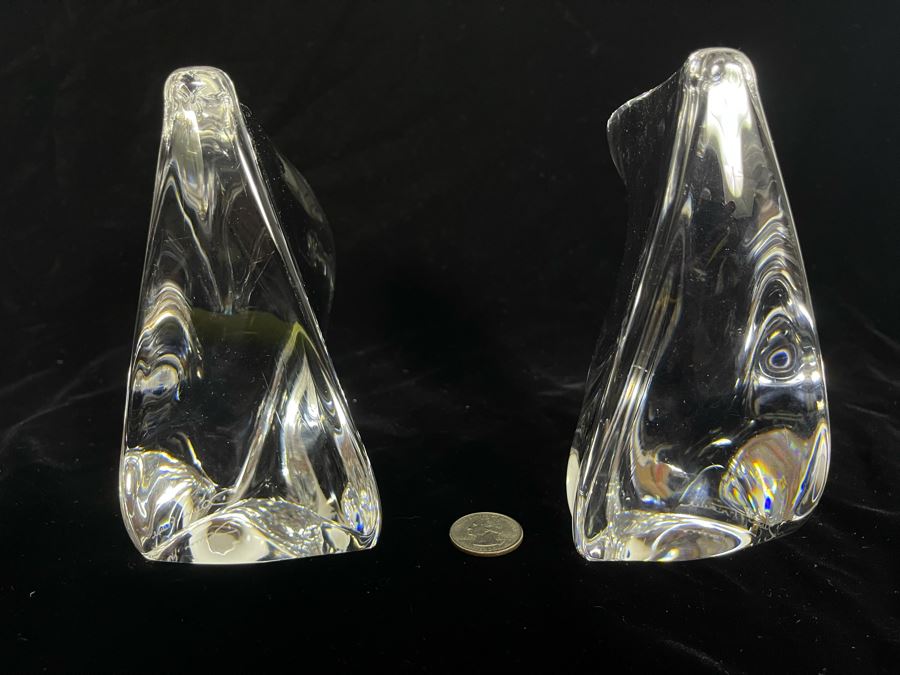 Signed Pair Of Daum France Modernist Sculptures 4W X 3D X 6H [Photo 7]