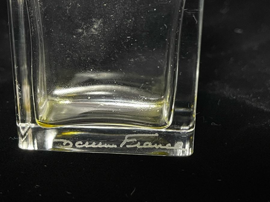 Signed Collection Of Daum France Perfume Bottles With Flower Stoppers And Signed Daum France Purple Flower [Photo 14]