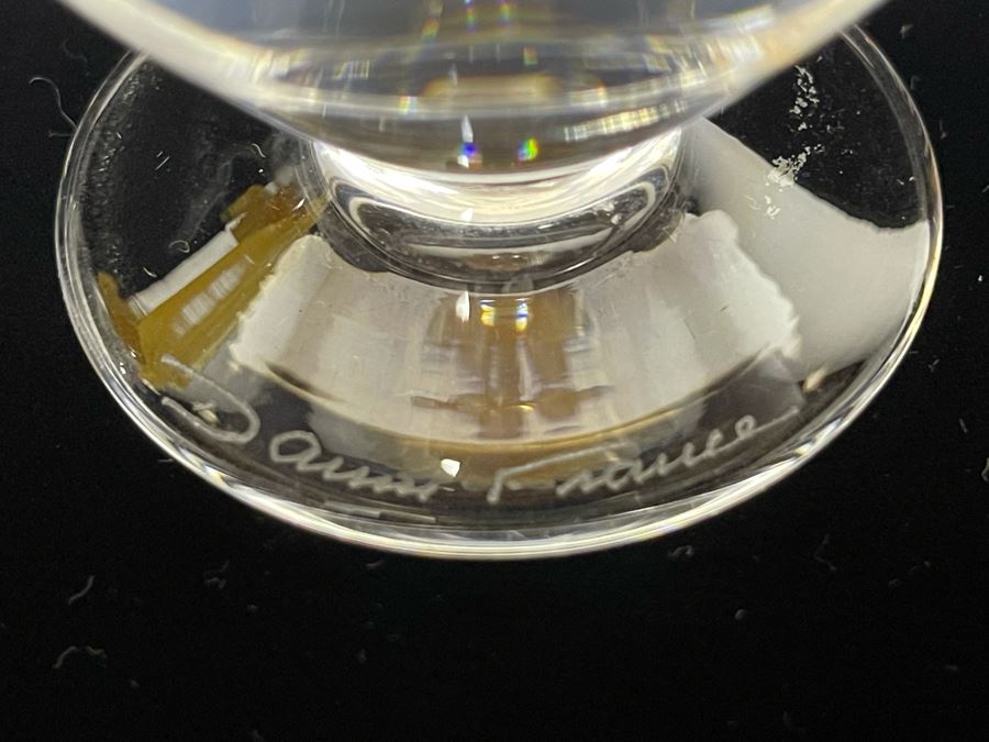 Signed Collection Of Daum France Perfume Bottles With Flower Stoppers And Signed Daum France Purple Flower [Photo 11]