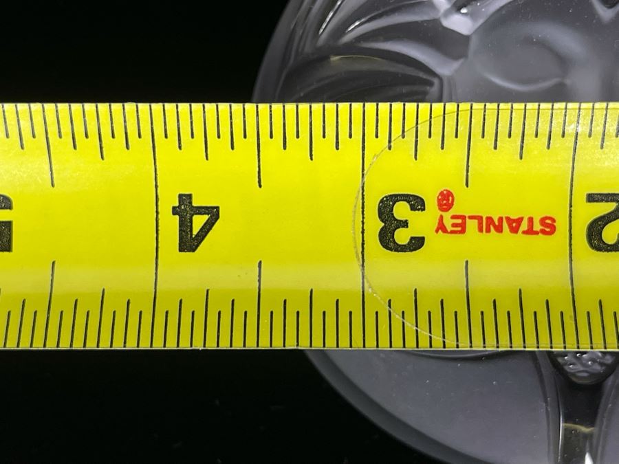 Signed Pair Of Lalique France Crystal Paperweights With Goddess Psyche Face 3.5W Retails $520 Each [Photo 9]