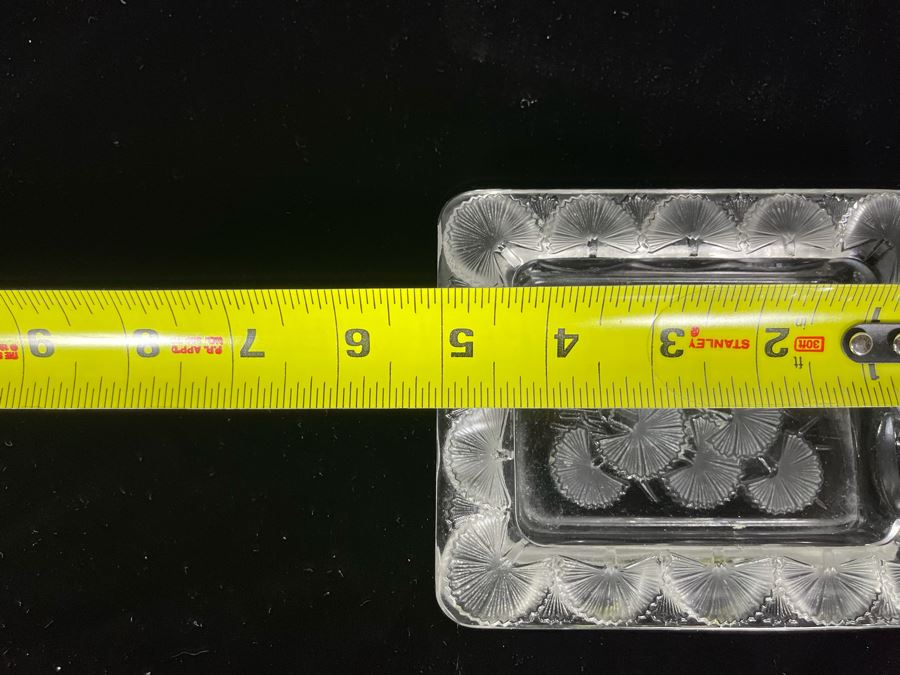 Signed Lalique France Crystal Trinket Dish Tray 5 X 4.25 [Photo 10]