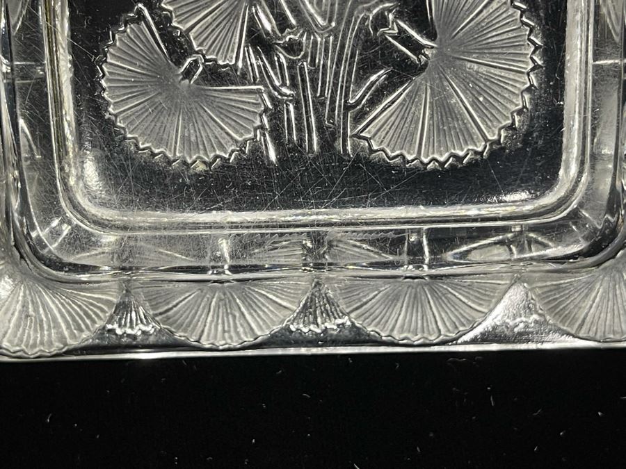Signed Lalique France Crystal Trinket Dish Tray 5 X 4.25 [Photo 7]