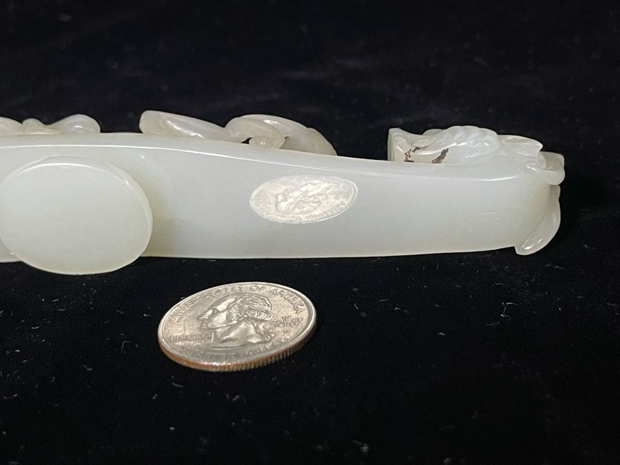 JUST ADDED - Antique Chinese White Jade Dragon Belt Hook 5L [Photo 15]