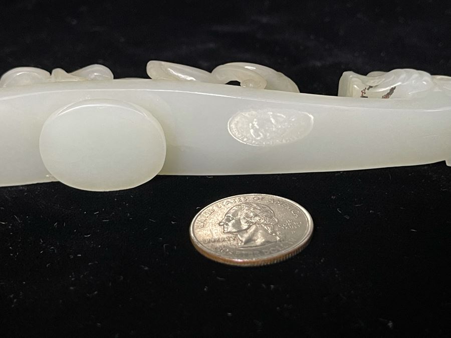 JUST ADDED - Antique Chinese White Jade Dragon Belt Hook 5L [Photo 14]