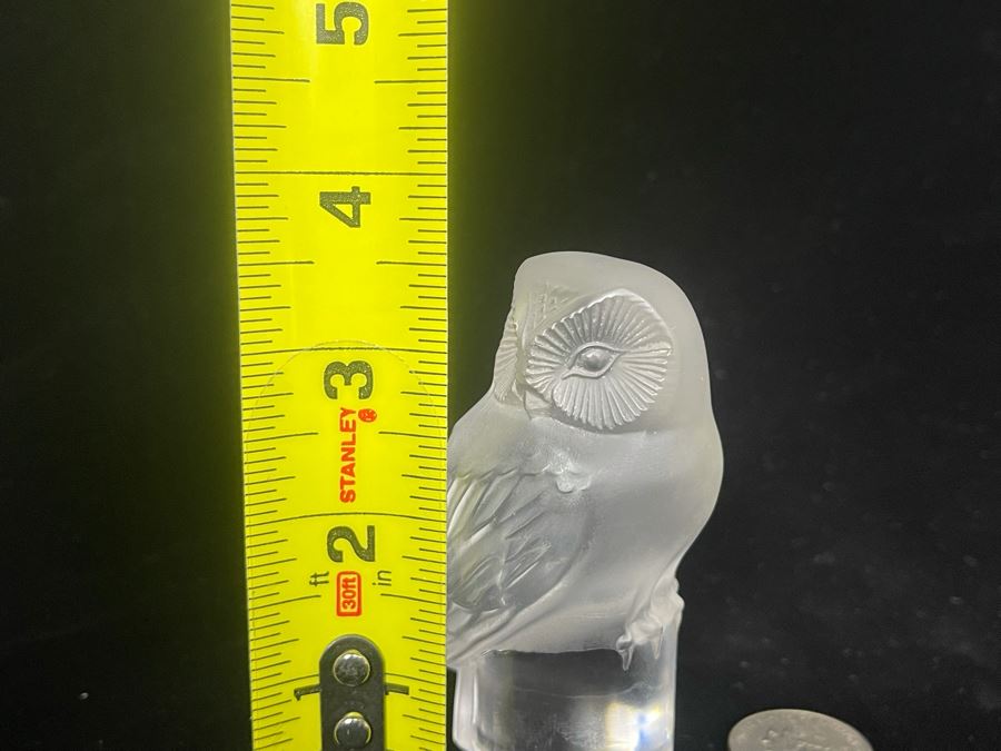Signed Lalique France Crystal Owl Figurine 3.5H [Photo 8]