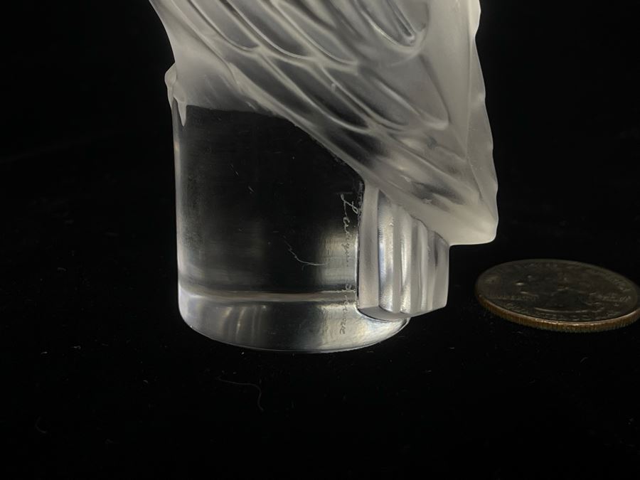 Signed Lalique France Crystal Owl Figurine 3.5H [Photo 6]