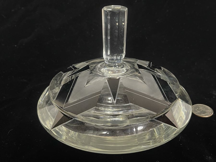 Vintage Art Deco Lidded Jar 6.5W X 5H [Photo 2]