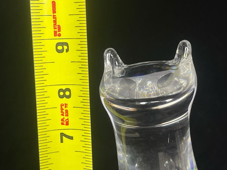 Signed Steuben Crystal Donald Pollard Heritage Cat Figurine 9H [Photo 9]