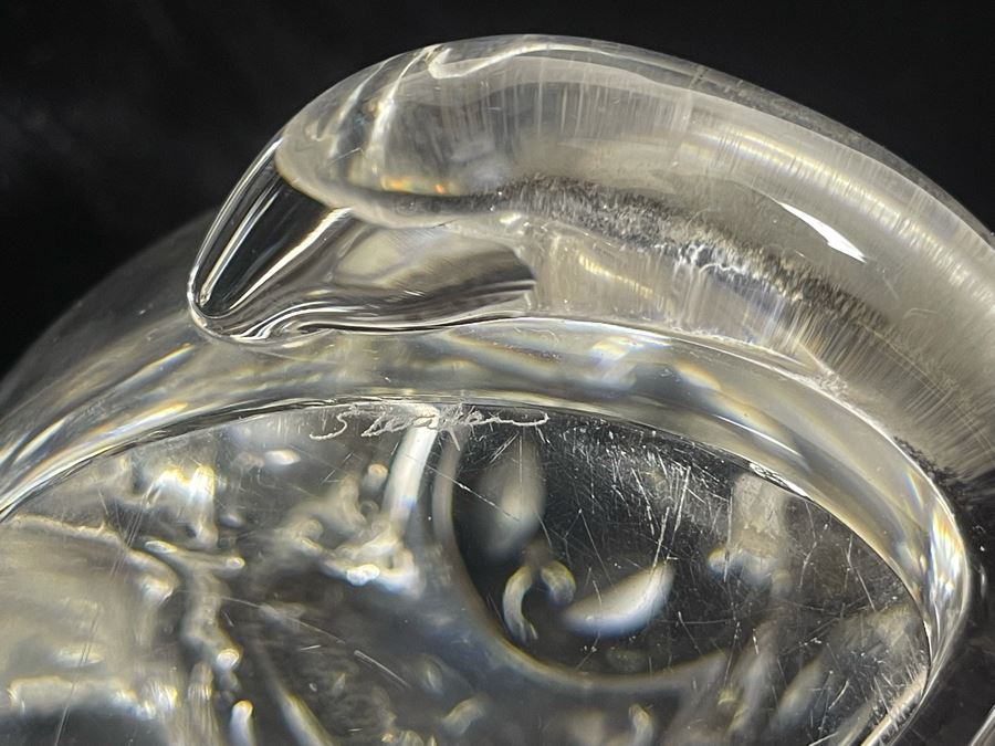 Signed Steuben Crystal Donald Pollard Heritage Cat Figurine 9H [Photo 7]