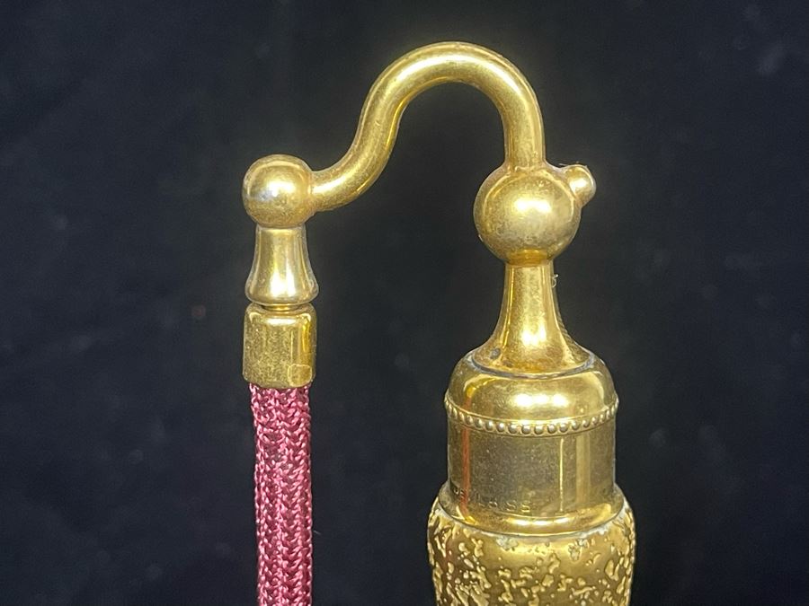 JUST ADDED - Vintage DeVilbiss Hand Painted Perfume Atomizer Bottle 7.5H - Inside Glass Tube Broken Off [Photo 7]