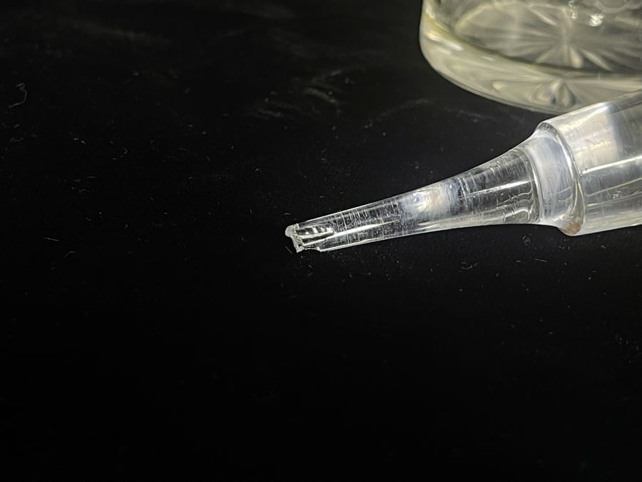 Antique Austrian Jeweled Etched Crystal Perfume Bottle (Tip Of Glass Stopper Is Chipped - See Second Photo) 5H [Photo 14]