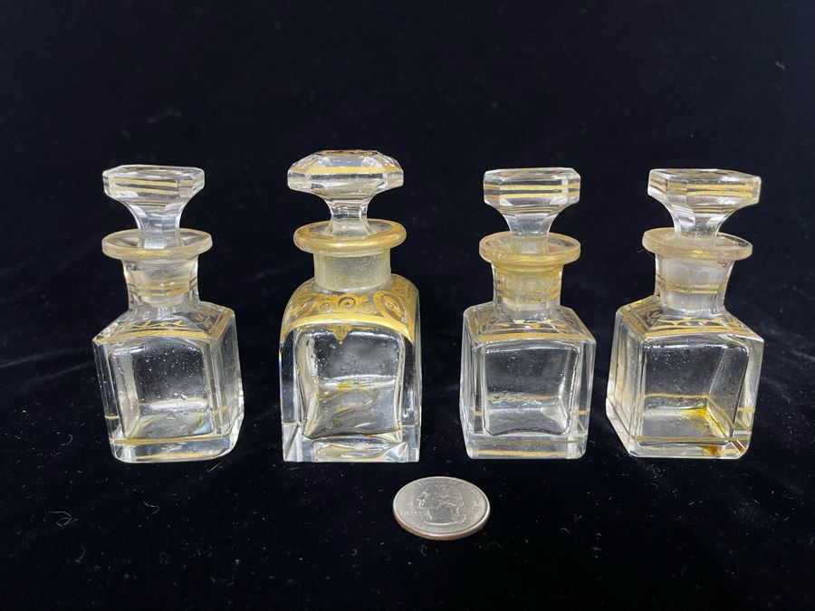 JUST ADDED - Set Of Four Vintage Perfume Bottles [Photo 1]