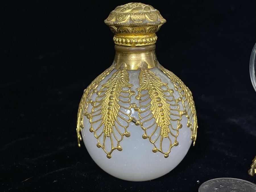 JUST ADDED - Pair Of Ornate Bottles 2.5H, 3.5H [Photo 4]