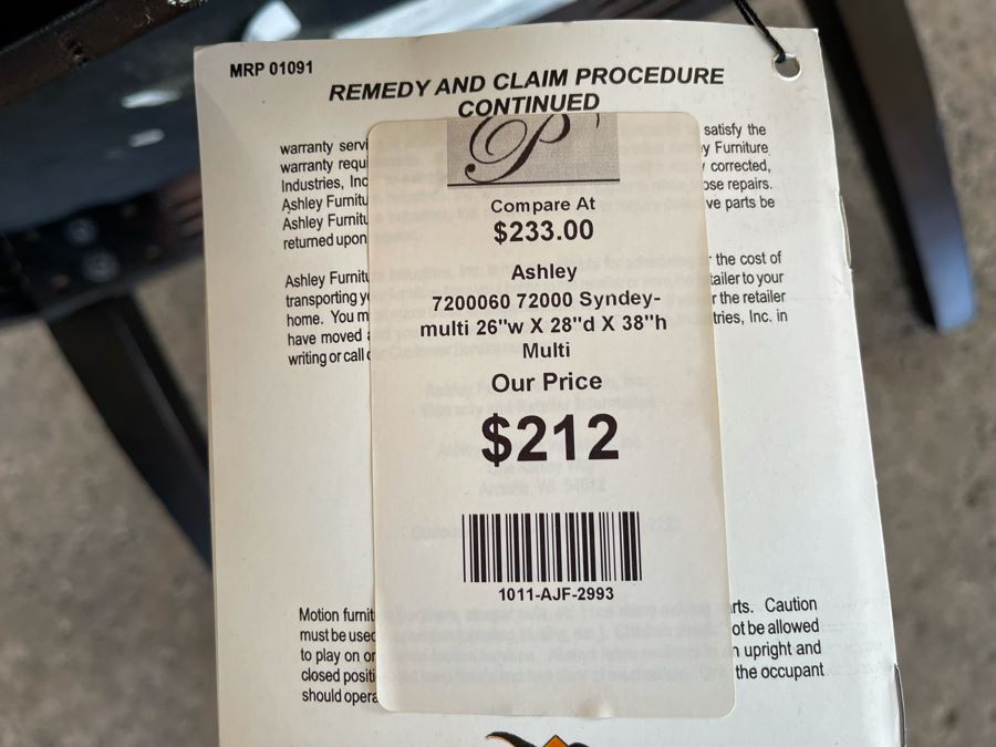 JUST ADDED - New Ashley Furniture Armchair 26W X 28 X 38H Retails $233 [Photo 12]