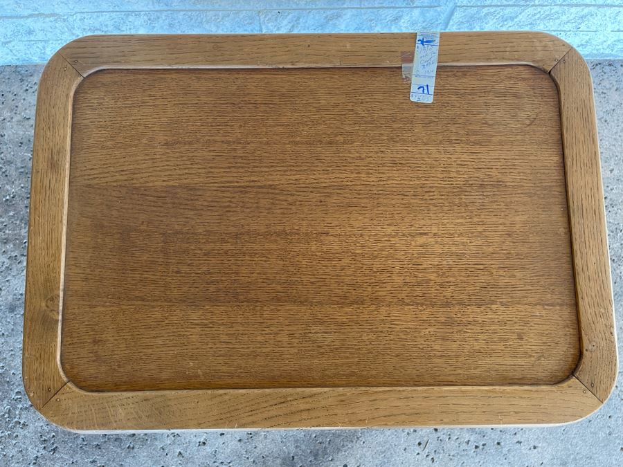 JUST ADDED - Antique 1910 Oak Tea Cart On Casters 24.5W X 17D X 24.5H [Photo 3]