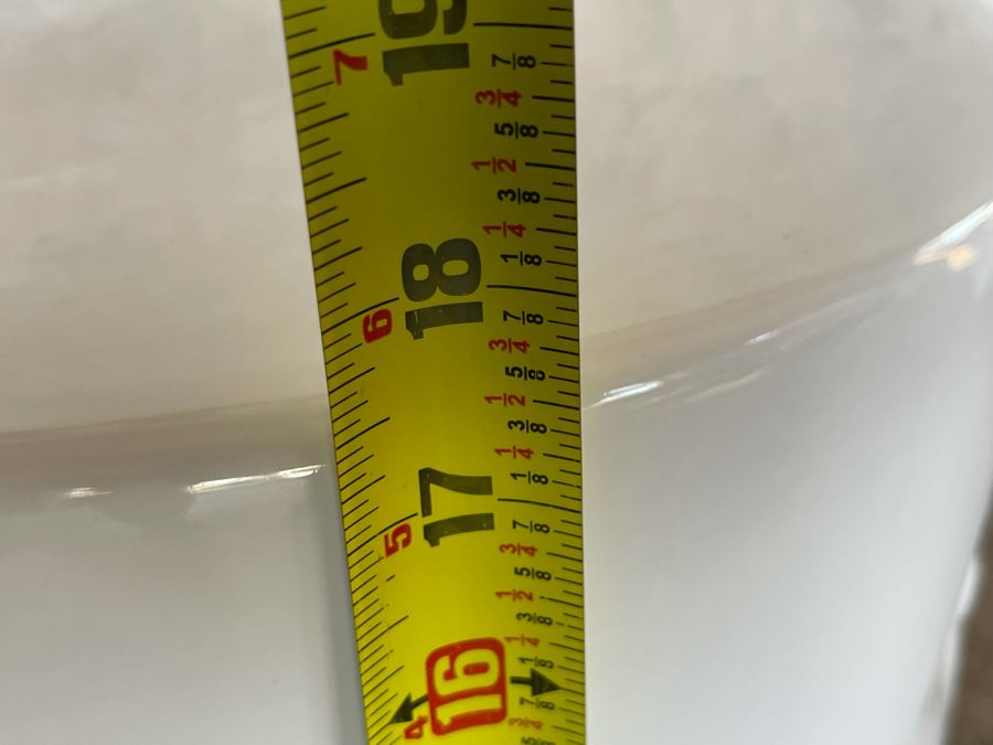 JUST ADDED - New Pair Of White Ceramic Stools 14R X 17H Retails $240 [Photo 9]