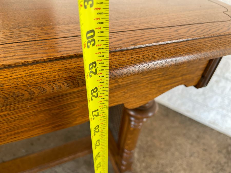 JUST ADDED - Vintage Oak Writing Desk With Case Sides And Claw Feet 47.5W X 25D X 29.5H [Photo 13]