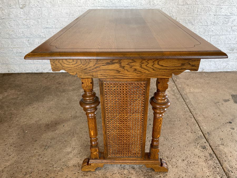 JUST ADDED - Vintage Oak Writing Desk With Case Sides And Claw Feet 47.5W X 25D X 29.5H [Photo 9]