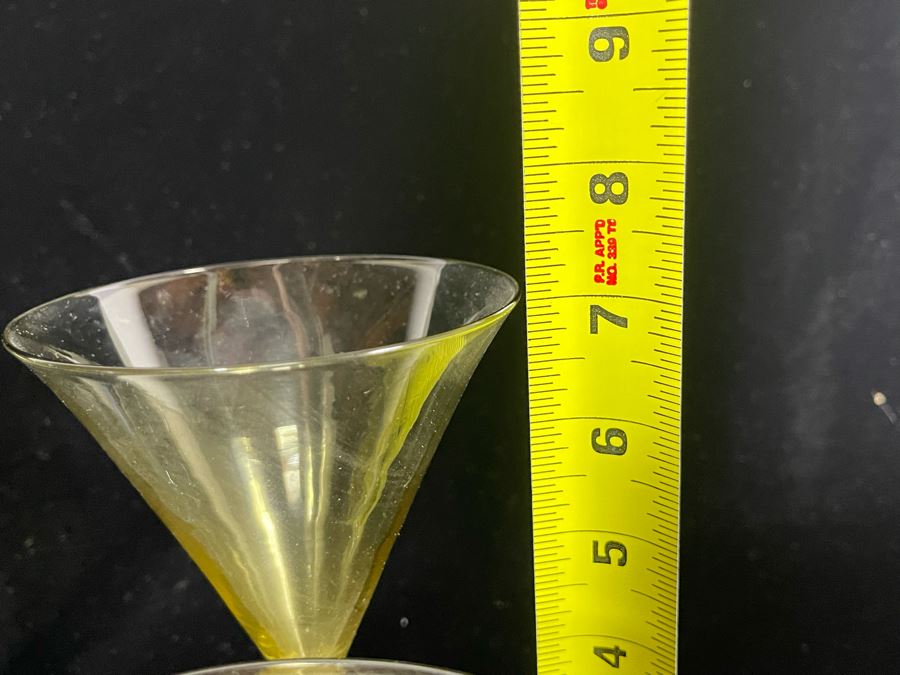 JUST ADDED - Yellow And Blue Crystal Stemware Glasses 12 Glasses [Photo 7]