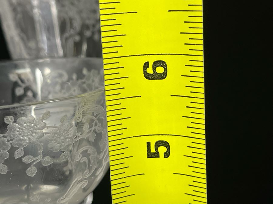 JUST ADDED - Collection Of Etched Crystal Stemware Glasses 14 Total [Photo 12]