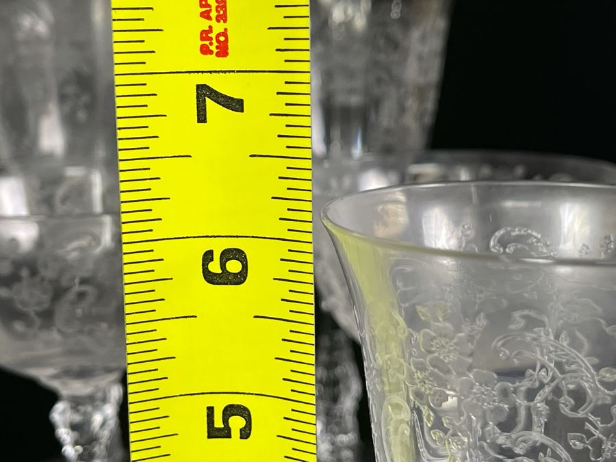 JUST ADDED - Collection Of Etched Crystal Stemware Glasses 14 Total [Photo 10]