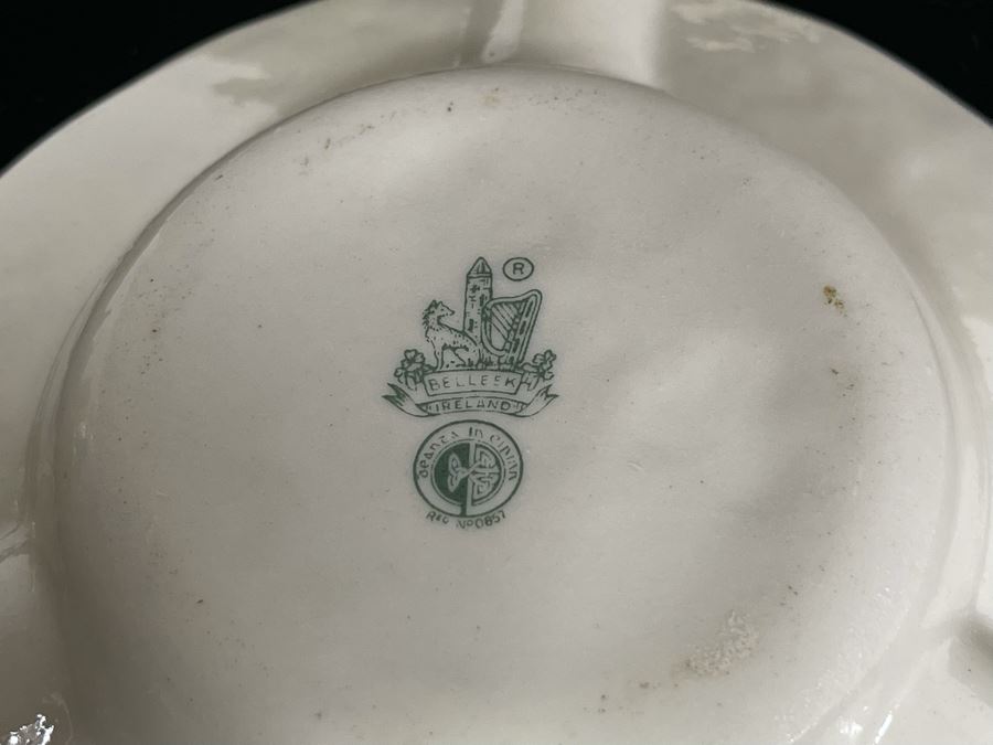 JUST ADDED - Collection Of Belleek Ireland China: Teapot, (4) Demitasse Cups & Saucers, Ashtray And Bowl [Photo 10]
