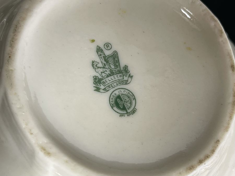 JUST ADDED - Collection Of Belleek Ireland China: Teapot, (4) Demitasse Cups & Saucers, Ashtray And Bowl [Photo 8]